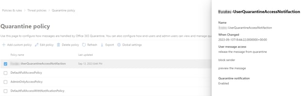 Microsoft Defender portal: email quarantine