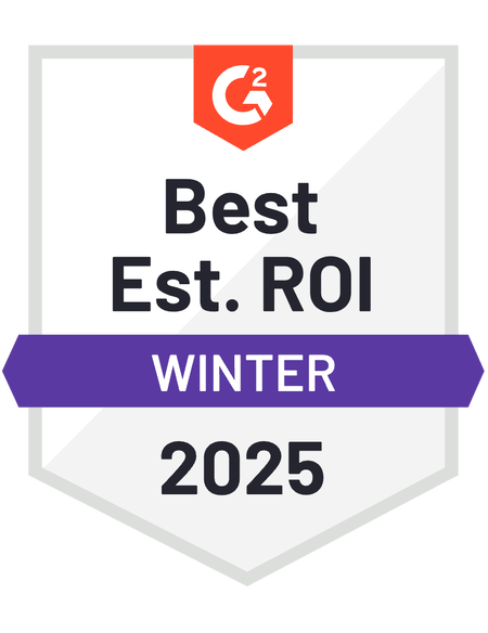 G2 Best Est ROI Winter 2024 Badge
