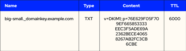 DKIM - DNS TXT record for an example domain