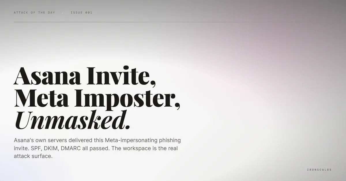 The Email Was Real. The Workspace Was the Weapon. An Asana Invite Claimed to Be From Meta.