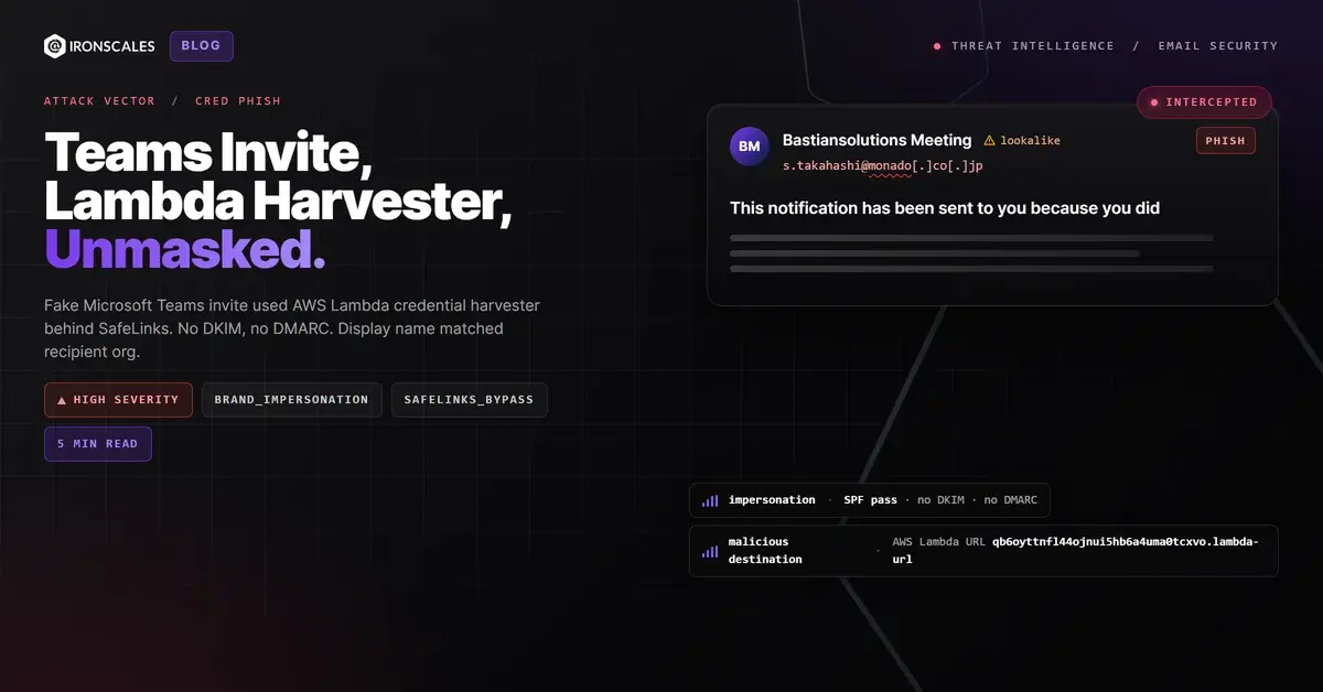 The Teams Meeting Notification That Led to an AWS Lambda Credential Harvester