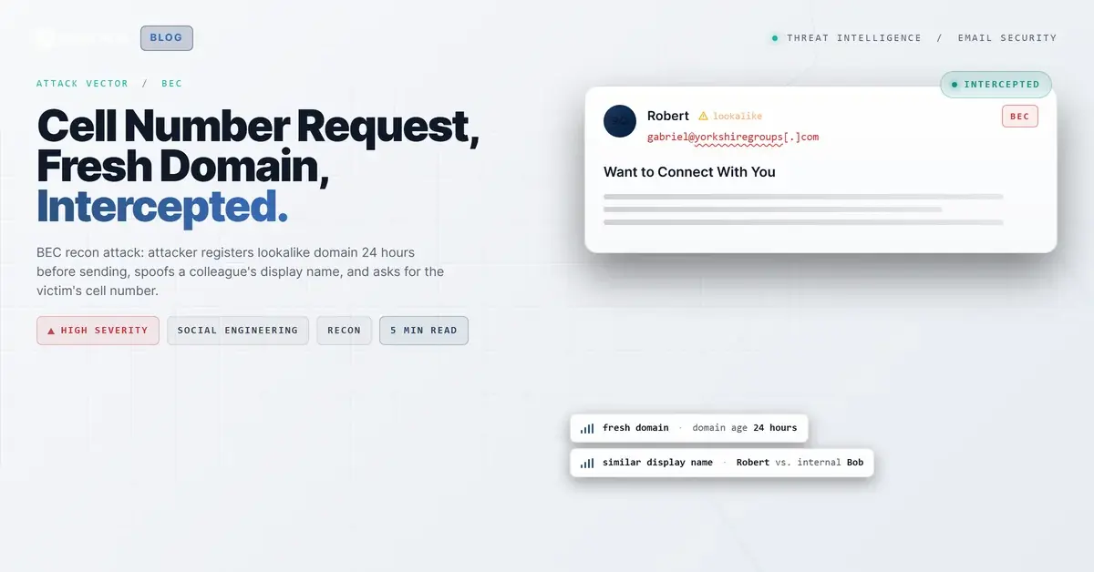 The Email That Asked for Your Cell Number Was Sent from a Domain Registered Yesterday