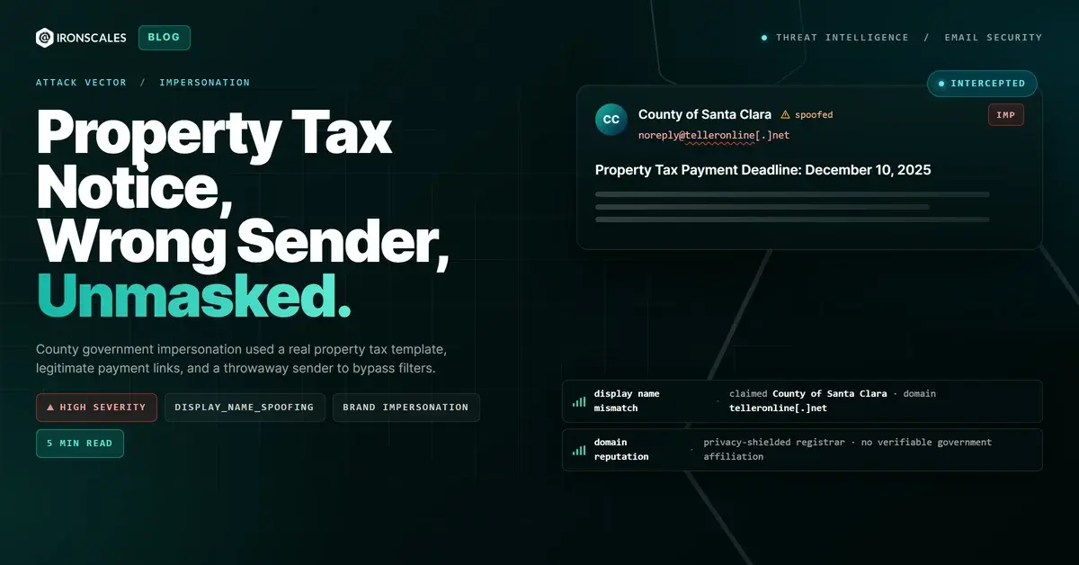 Property Tax Notice, Wrong Sender: How a Throwaway Domain Impersonated a County Government
