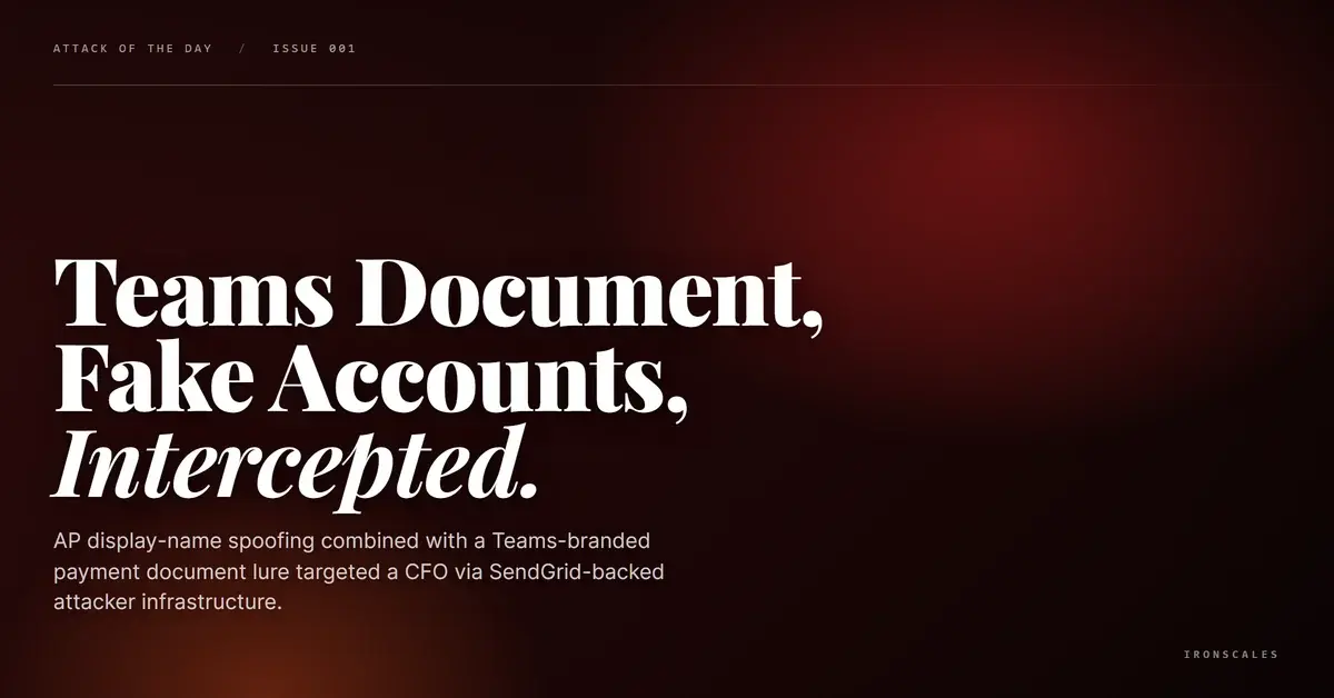 Accounts Payable Display-Name Spoof Delivers a Teams-Branded Payment Lure to a CFO via SendGrid