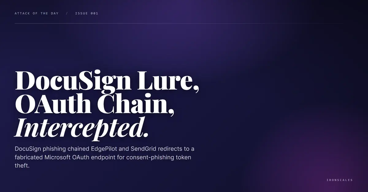 DocuSign Lure Chains Through EdgePilot and SendGrid to a Fabricated Microsoft OAuth Authorize Endpoint