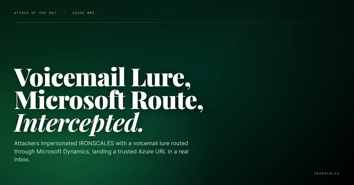 They Sent a Voicemail to an IRONSCALES Inbox, Through Microsoft