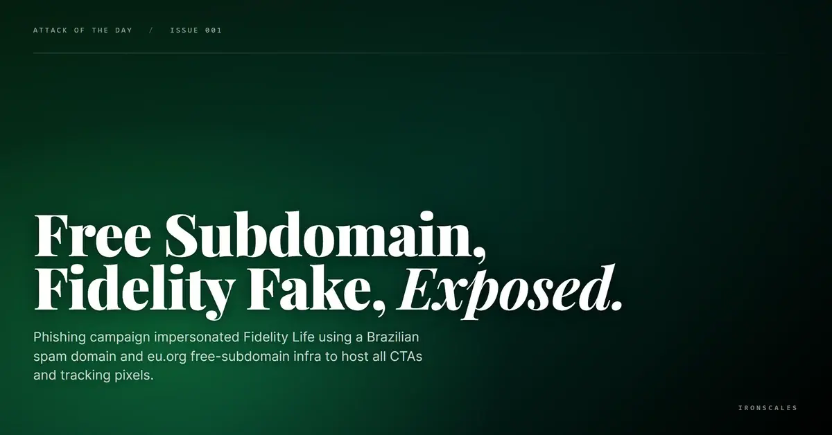 Free Subdomain Infrastructure Powers Fidelity Life Brand Impersonation: eu.org as a Phishing Host
