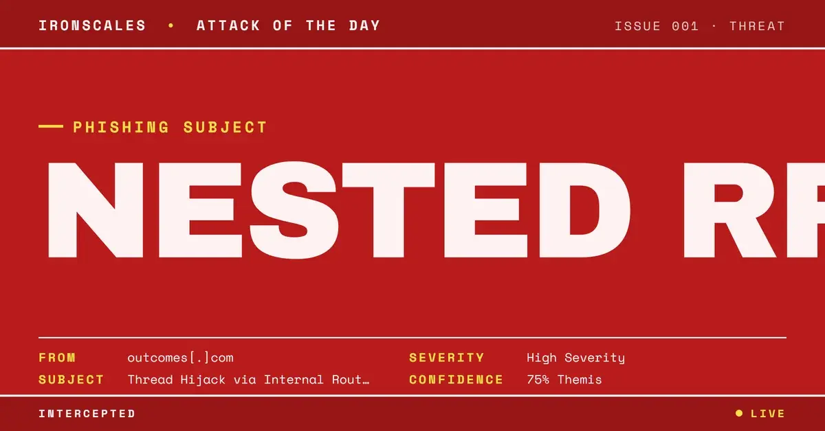 Nested RFC822 Attachment with No DKIM or DMARC Signals Thread Hijack via Internal Routing