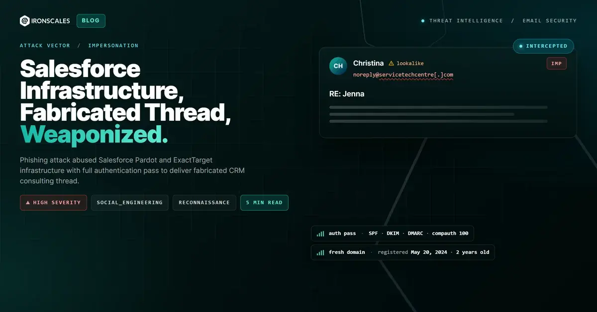Salesforce Pardot Infrastructure Weaponized in Fabricated-Thread CRM Consulting Phish