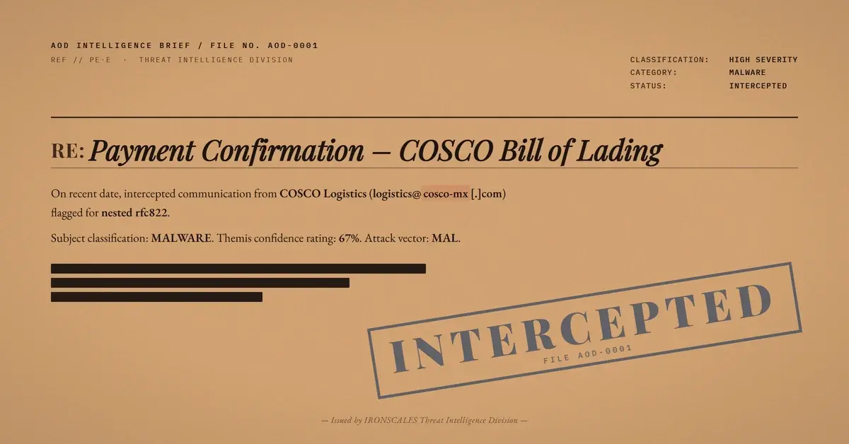 PE Executable Concealed in a JPEG, Nested Inside an RFC822 Email: The COSCO Bill-of-Lading Lure