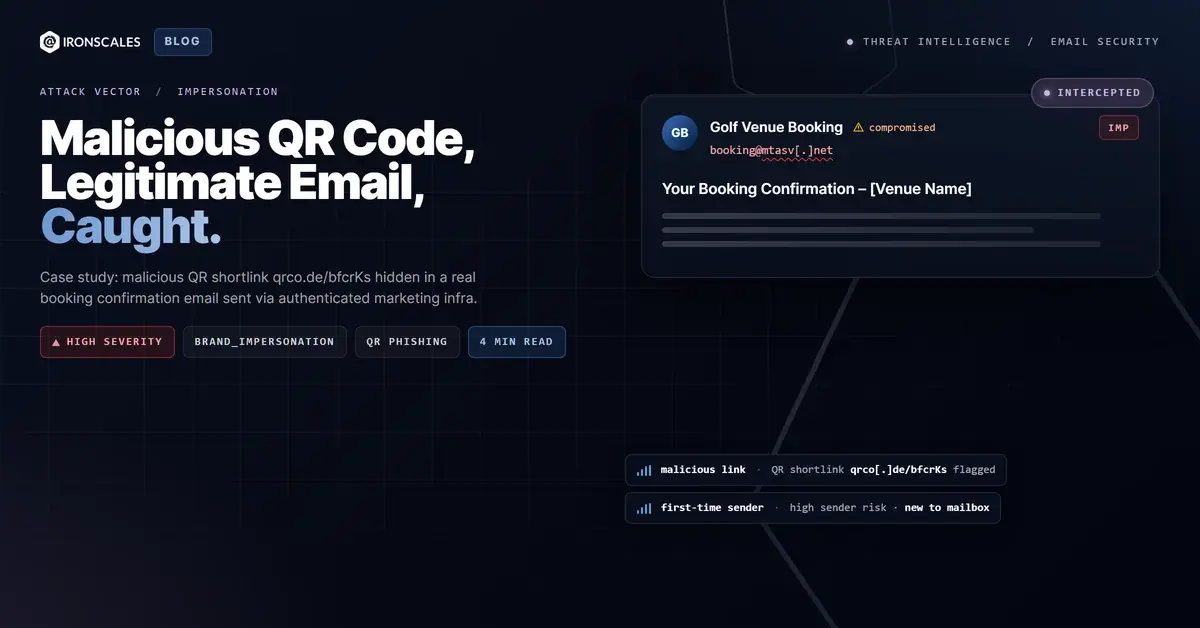 One Malicious QR Code Hidden in a Legitimate Booking Confirmation